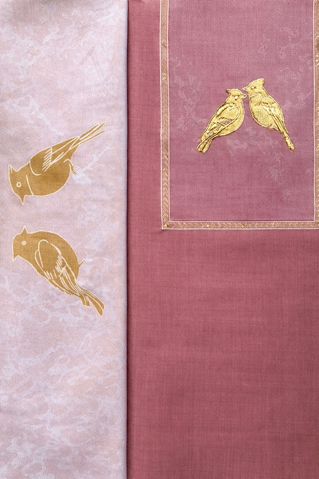 Old Rose Jamdani- 3 Piece Suit