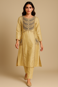 Cremish Gold-3 Piece Suit Set