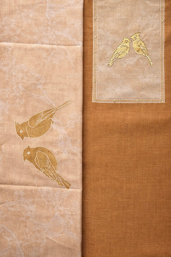 Orange Jamdani- 3 Piece Suit Set