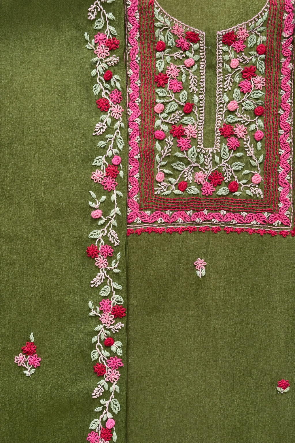 Olive French Knot- 3 Piece Suit