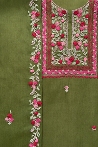 Olive French Knot- 3 Piece Suit