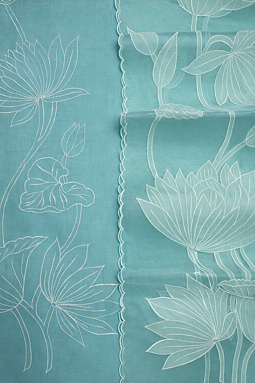 Blue Chanderi- 3 Piece Suit Set