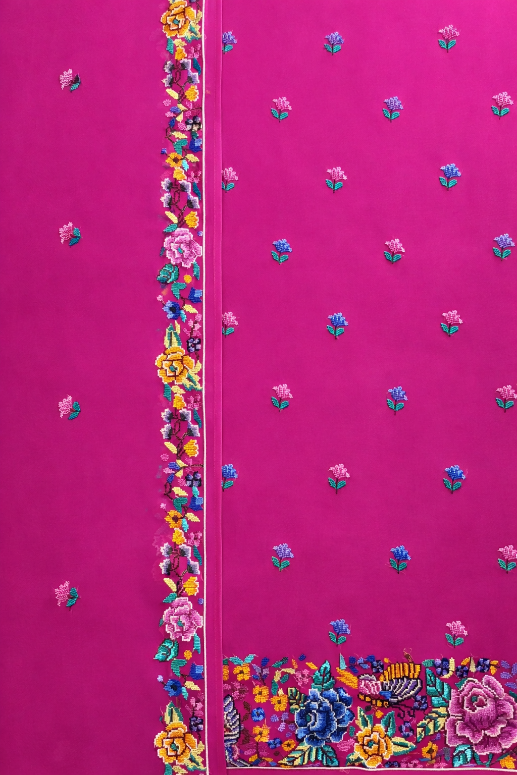 Pink Cross Stitch- 3 Piece Suit Set