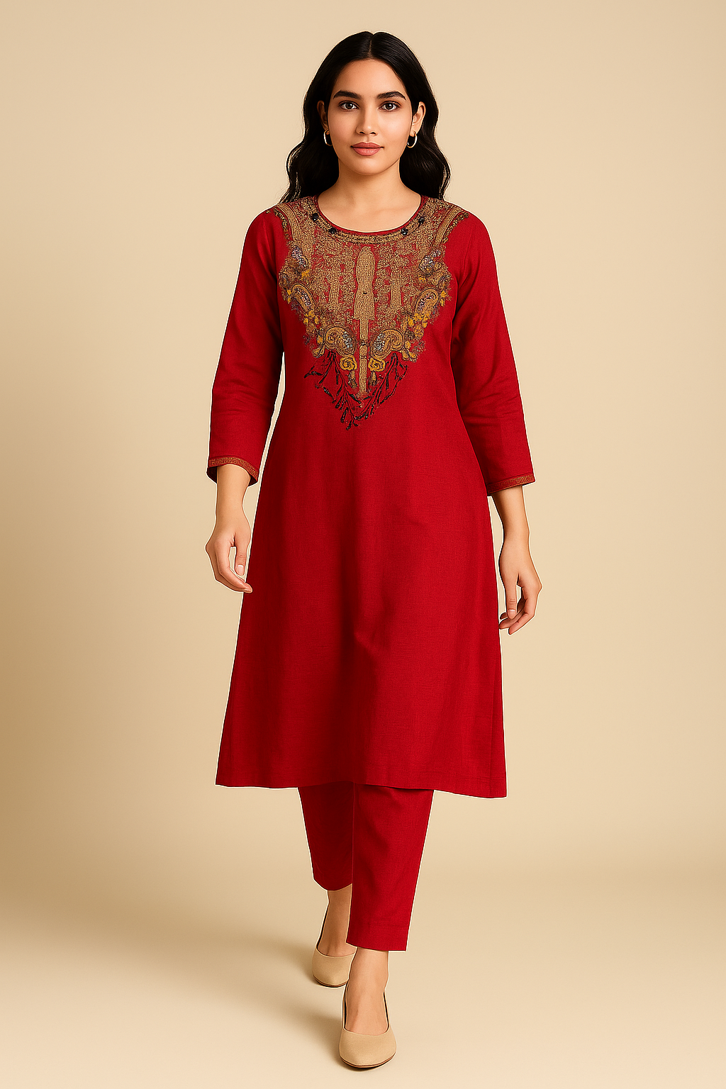 Red Roman-3 Piece Suit Set