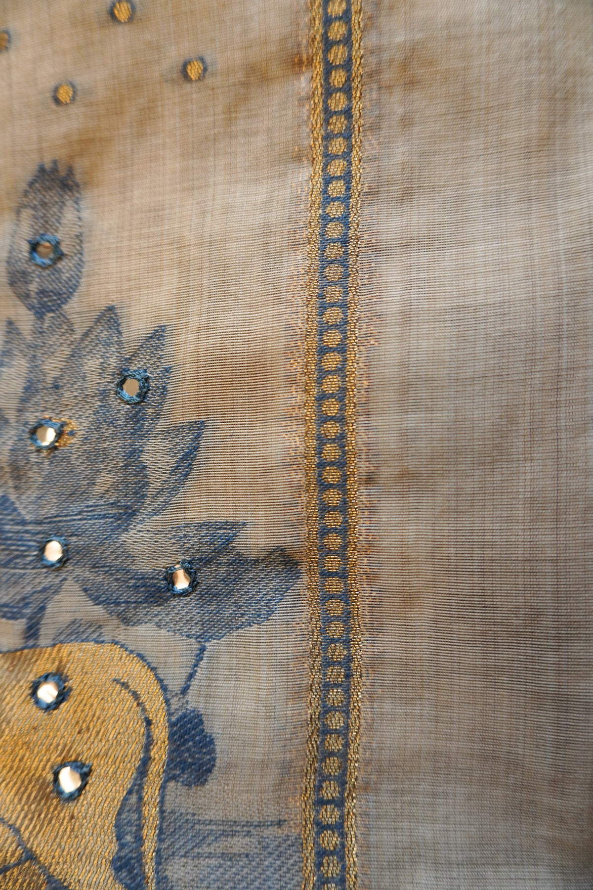 Blue Beige-3 Piece Suit Set