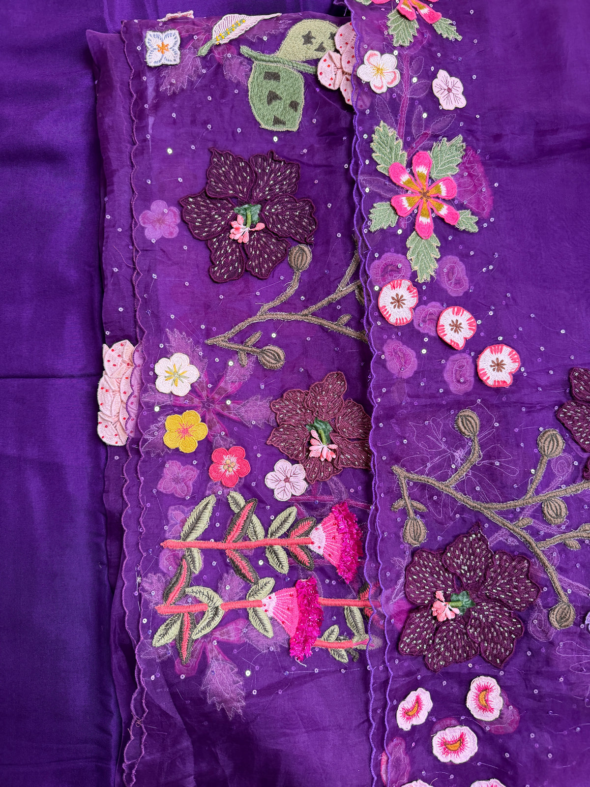 Purple Floral-3 Piece Suit Set