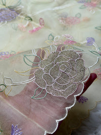 Yellow Gold Chanderi- 3 Piece Suit Set