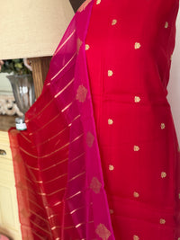 Red Weaves- 3 Piece Suit Set