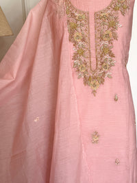 Orangish Mul Chanderi-3 Piece Suit Set