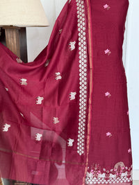 Mehroon Mul-3 Piece Suit Set