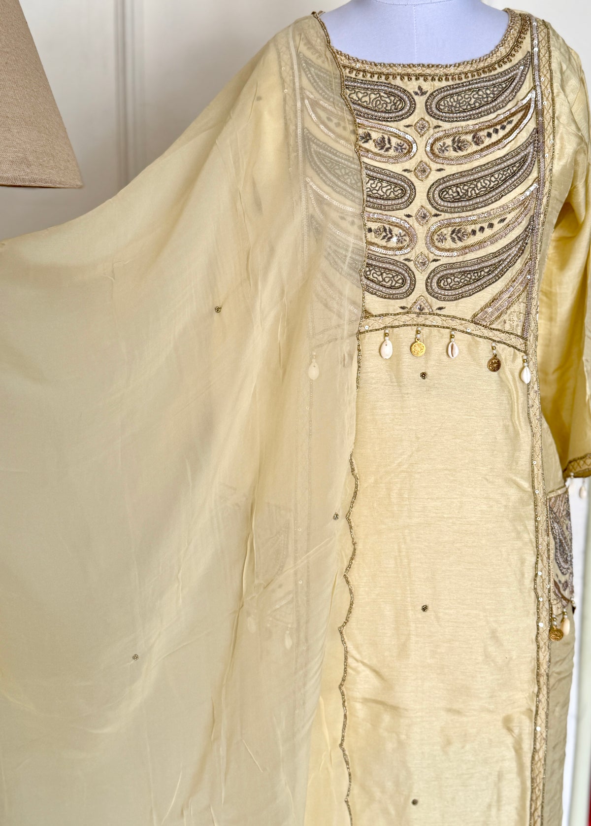 Cremish Gold-3 Piece Suit Set