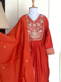 Orange Aura-3 Piece Suit Set