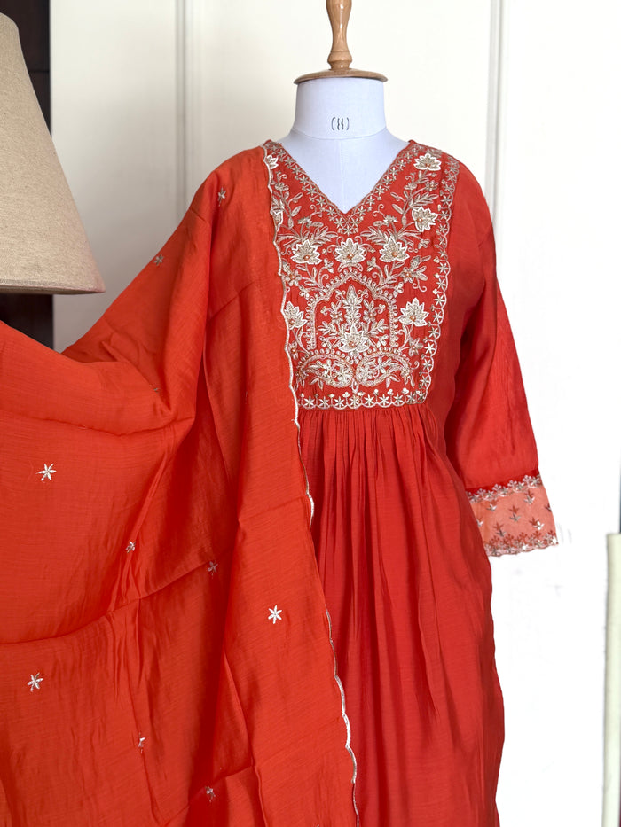 Orange Aura-3 Piece Suit Set