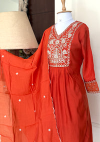 Orange Aura-3 Piece Suit Set