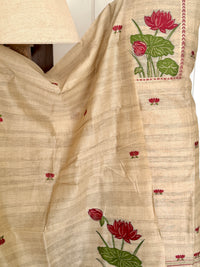 Beige Lotus-3 Piece Suit Set