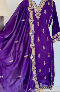 Purple Gold-3 Piece Suit Set