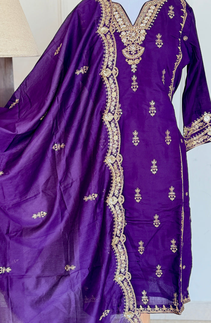 Purple Gold-3 Piece Suit Set