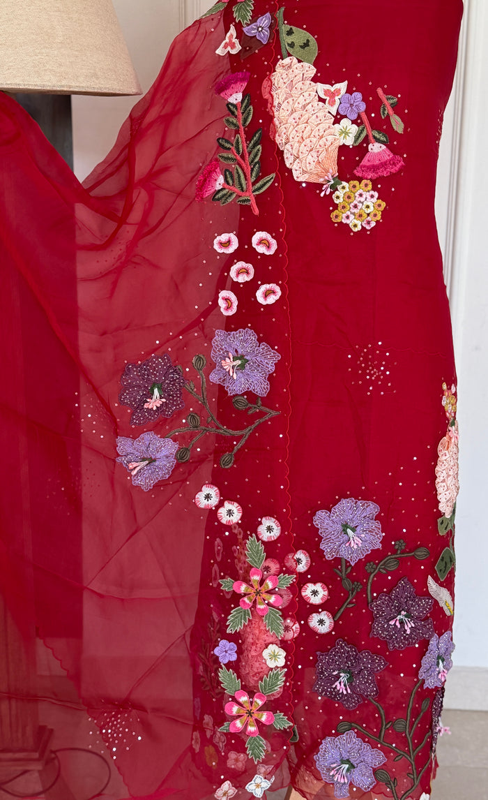 Red Garden-3 Piece Suit Set