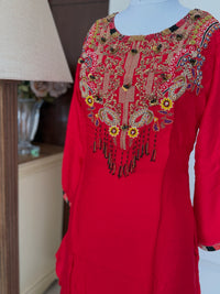 Red Roman-3 Piece Suit Set