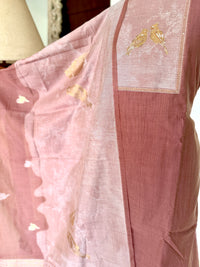 Old Rose Jamdani- 3 Piece Suit