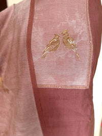 Old Rose Jamdani- 3 Piece Suit