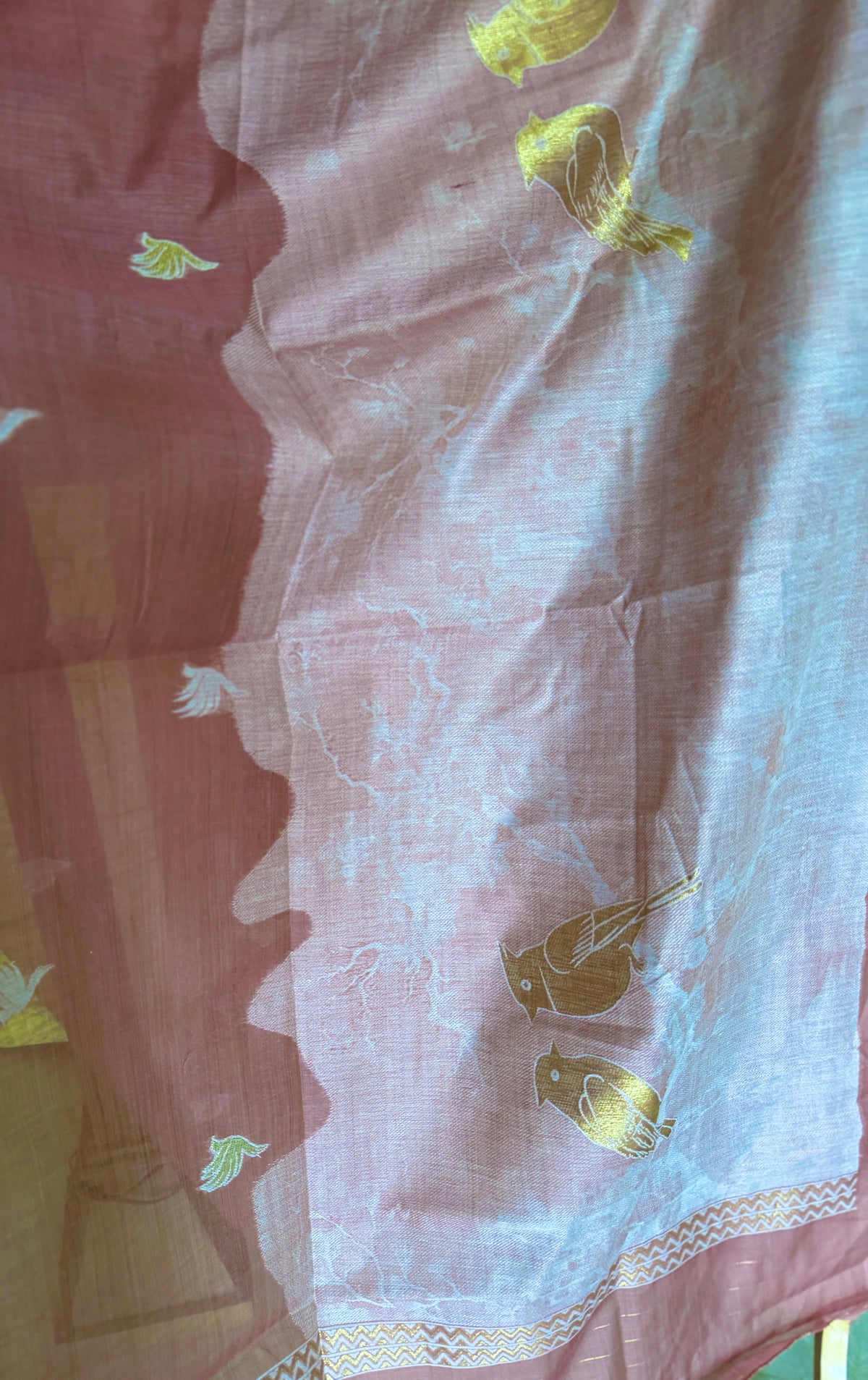 Old Rose Jamdani- 3 Piece Suit