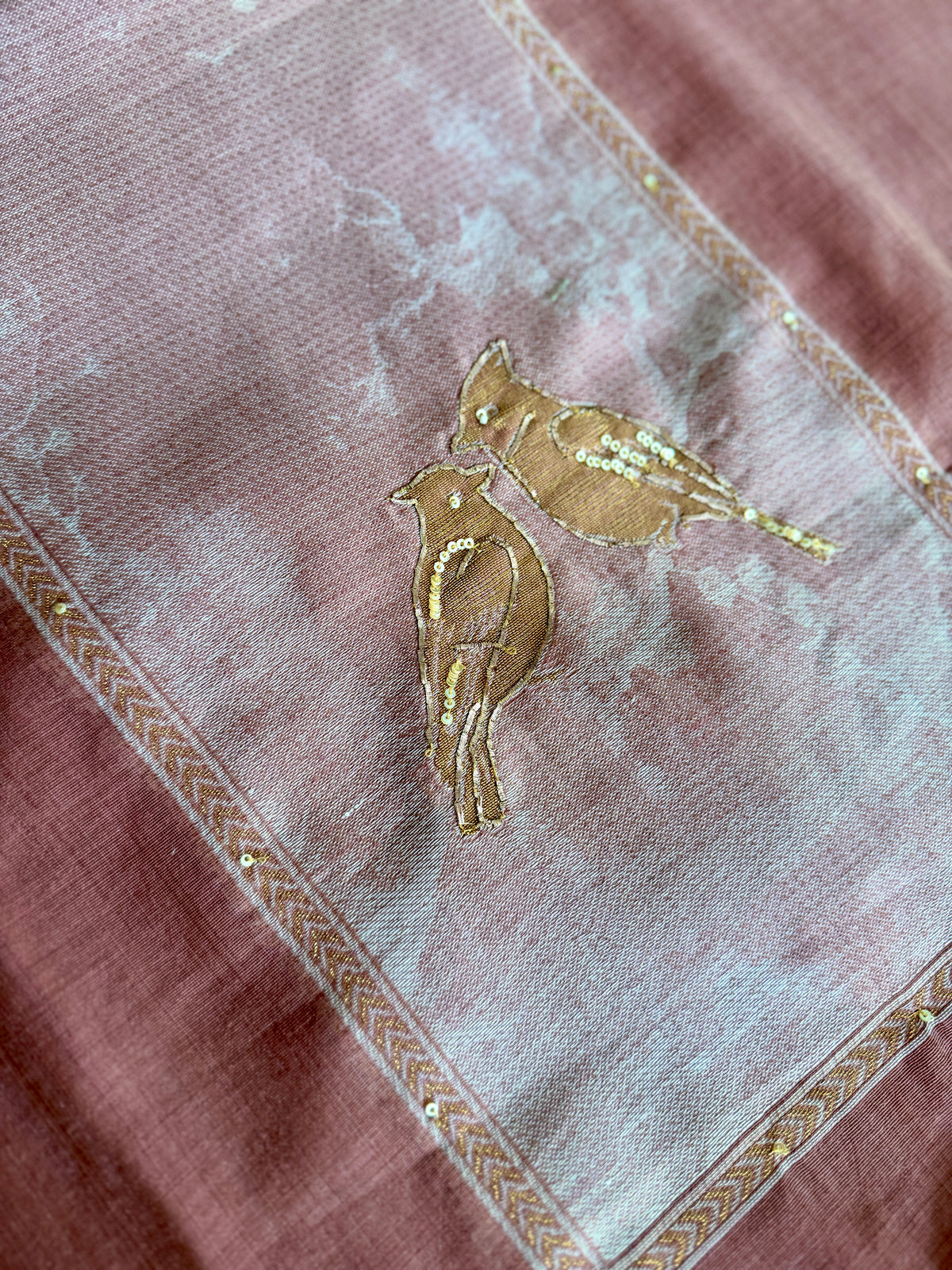 Old Rose Jamdani- 3 Piece Suit