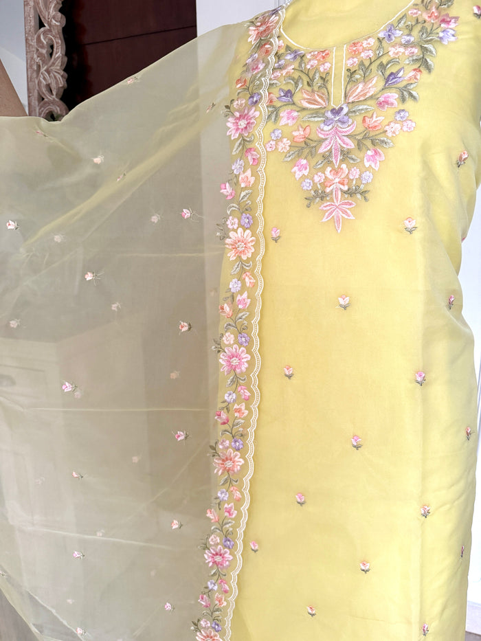 Yellow Floral-3 Piece Suit Set