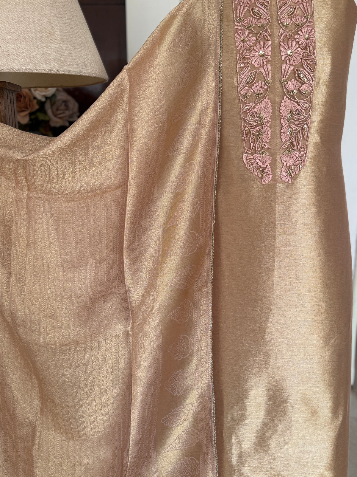 Gold Silk-3 Piece Suit Set