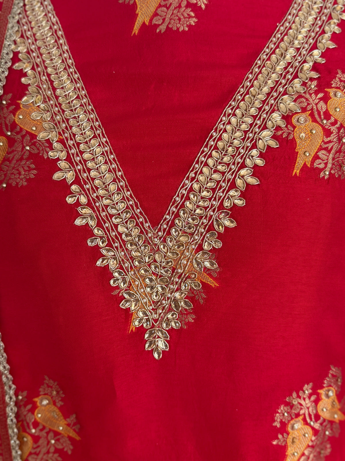 Red Kanjivaram-3 Piece Suit Set