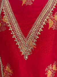 Red Kanjivaram-3 Piece Suit Set