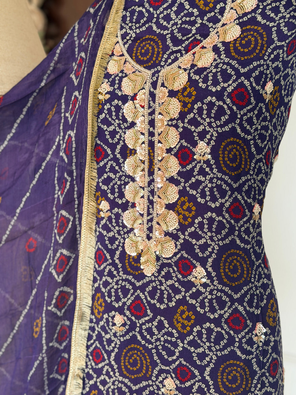 Navy Noor-3 Piece Suit Set