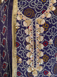 Navy Noor-3 Piece Suit Set