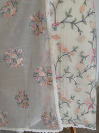 Cremish White Bird-3 Piece Suit Set