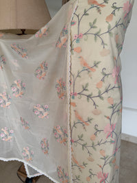 Cremish White Bird-3 Piece Suit Set