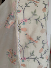 Cremish White Bird-3 Piece Suit Set