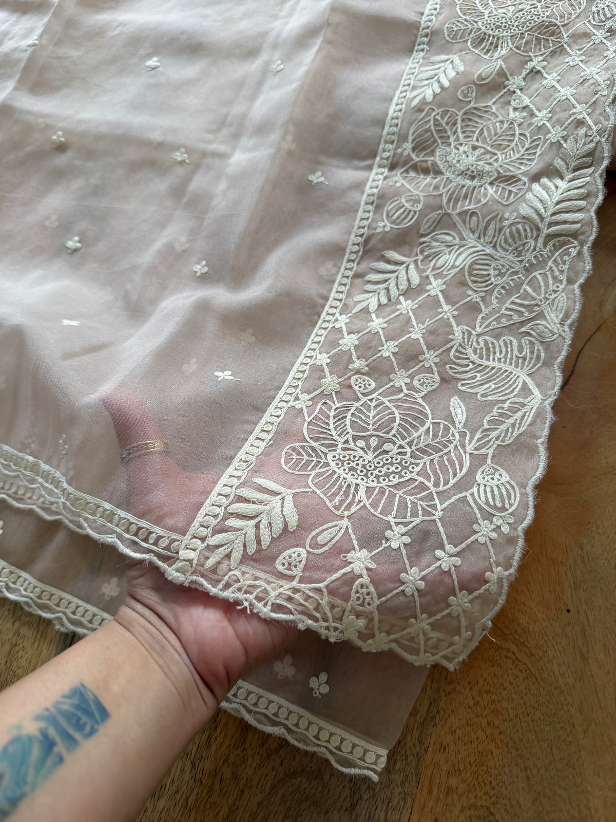 Beige White-3 Piece Suit Set