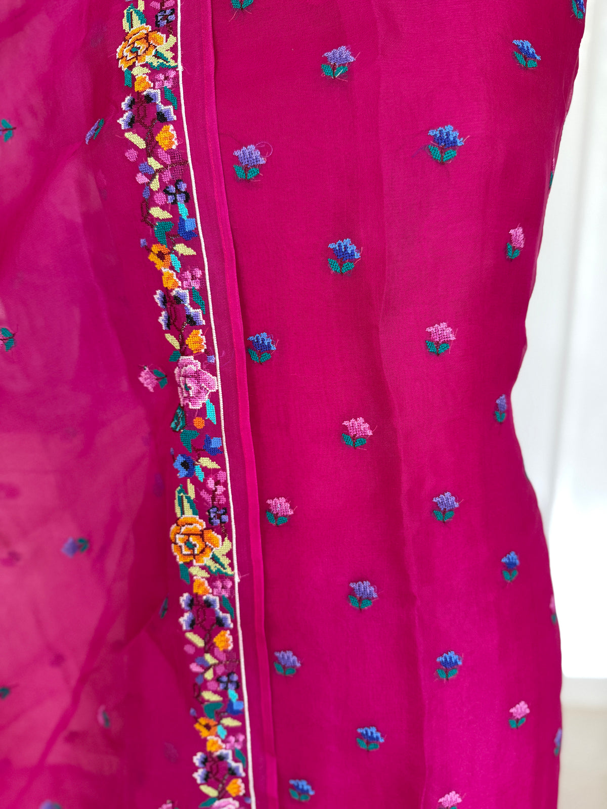 Pink Cross Stitch- 3 Piece Suit Set