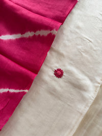 Pure Silk White French Knot-3 Piece Suit Set