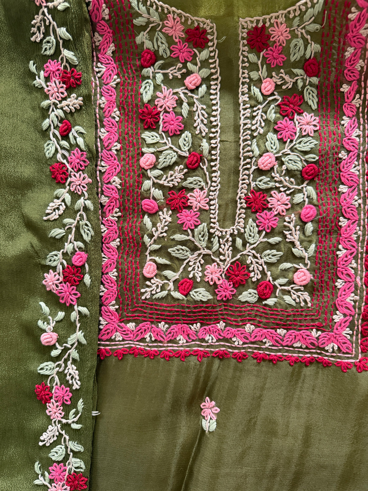 Olive French Knot- 3 Piece Suit