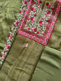 Olive French Knot- 3 Piece Suit