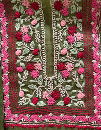 Olive French Knot- 3 Piece Suit