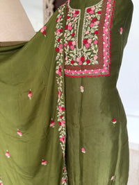 Olive French Knot- 3 Piece Suit