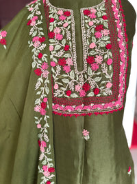 Olive French Knot- 3 Piece Suit