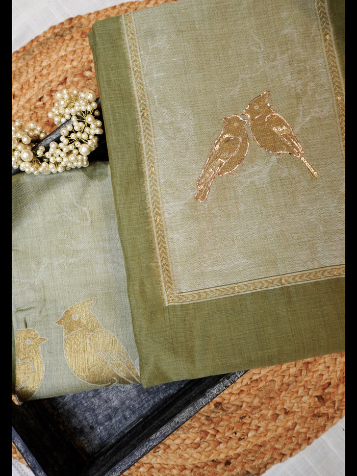 Green Bird-3 Piece Suit Set