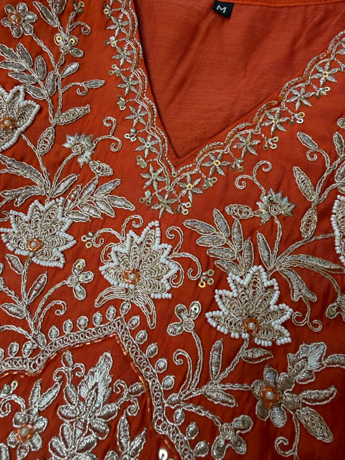 Orange Aura-3 Piece Suit Set