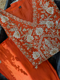 Orange Aura-3 Piece Suit Set