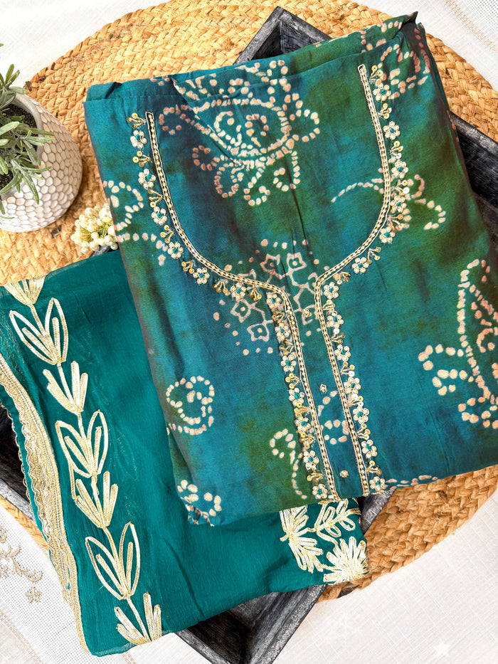 Gulzar Green-3 Piece Suit Set