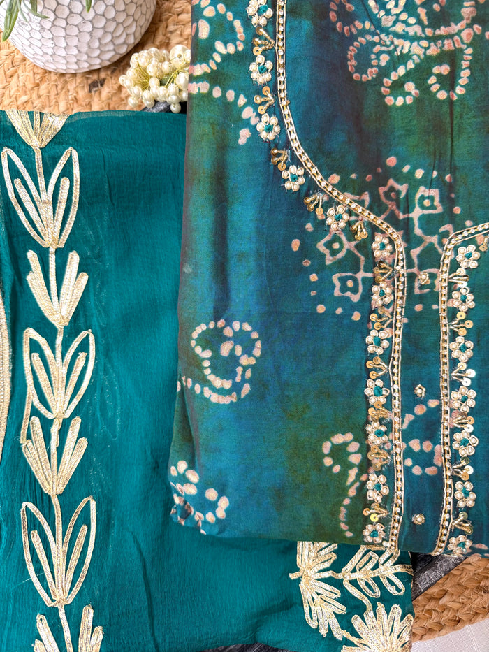 Gulzar Green-3 Piece Suit Set