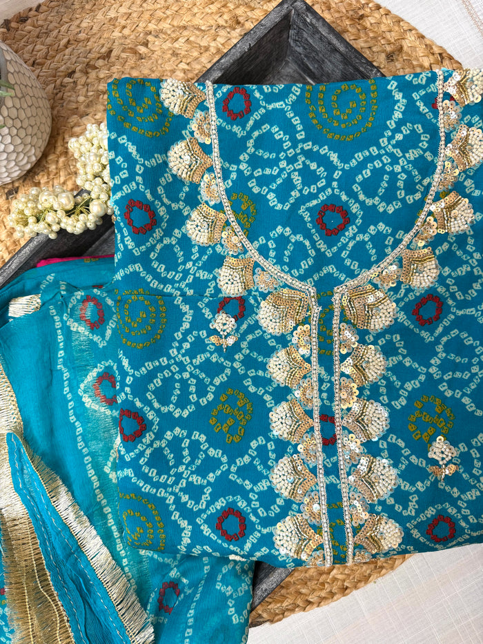 Blue Blush-3 Piece Suit Set